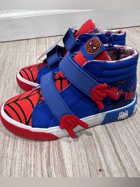 Kids Blue & Red Spider Character High-Top Sneakers
